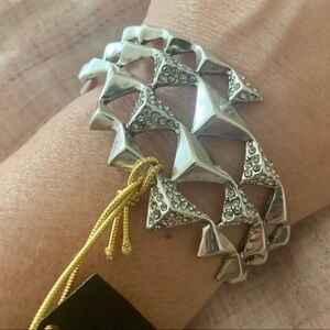 House of Harlow 1960 Vintage Pyramid Pave Crystals Wrap Cuff Bracelet